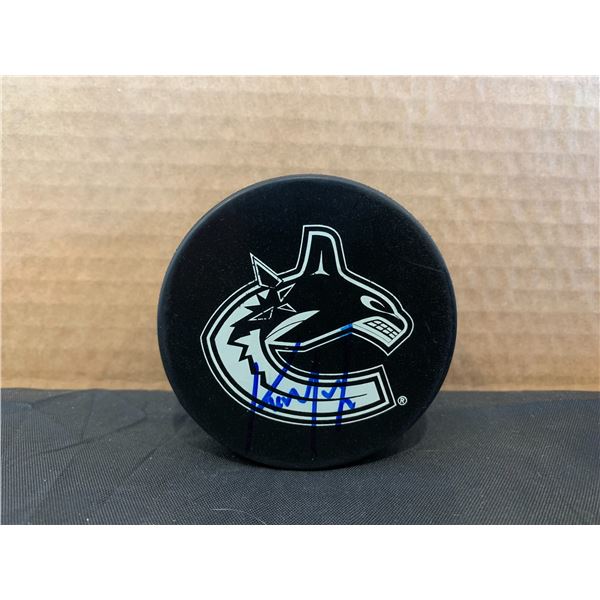 Signed Kirk McLean Vancouver Canucks Puck