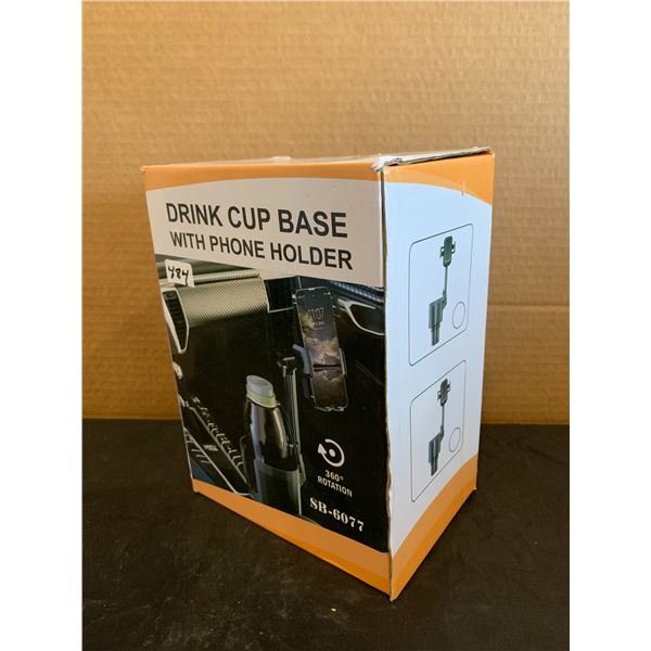 Drink Cup Base With Phone Holder 360 Rotation