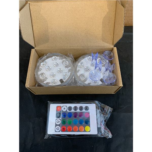 Pack of 2 Submersible LED Lights With Remote