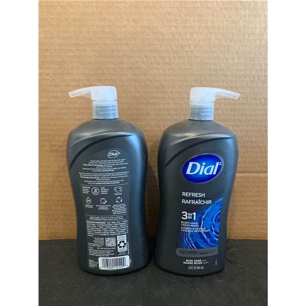 Lot of 2 Dial Refresh 3 in 1 Body - Hair - Face Wash - 946mL