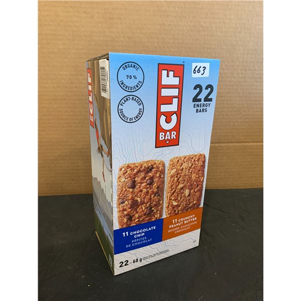 Cliff Bar 22 Pack 11 Chocolate Chip 11 Crunchy Peanut Butter