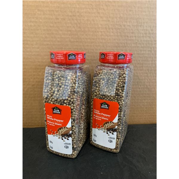 Lot of 2 Club House Whole White Pepper - 630G x 2
