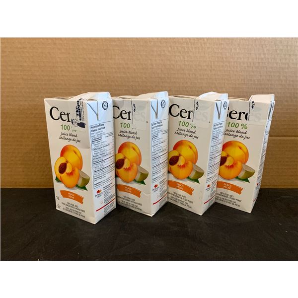 Lot of 2 Ceres 100% Juice Blend - Peach 1L x2