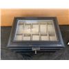 Image 4 : Cas De Lux 20 Slot Glass Top Watch Box