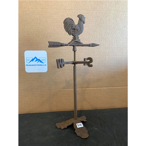 Cast Iron Weathervane Rooster (Replica weathervane, not functional)