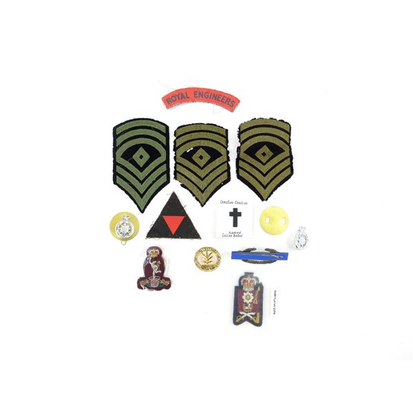 ASSORTED MILITARY BADGE AND PIN LOT