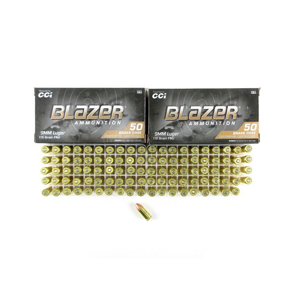 BLAZER 9MM LUGER AMMO LOT