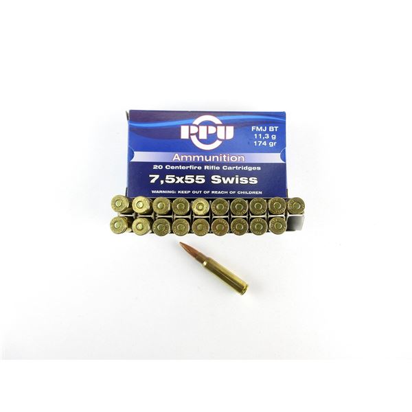 PPU 7.5X55 SWISS AMMO LOT