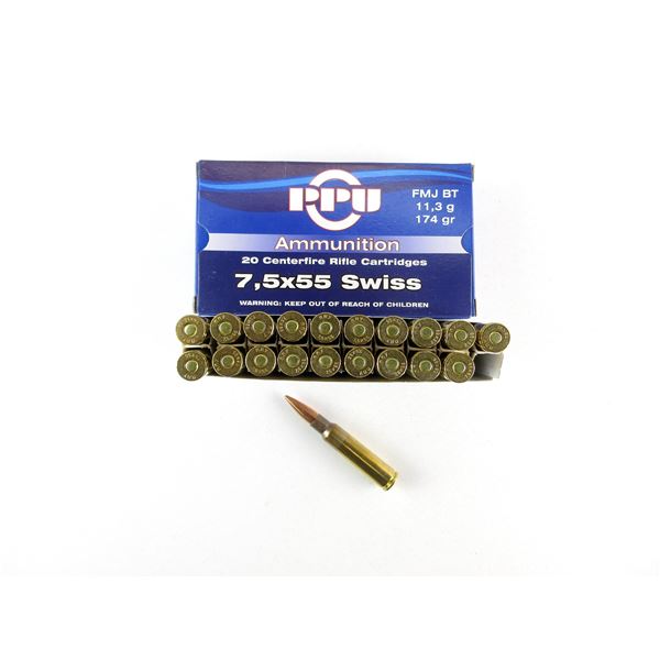PPU 7.5X55 SWISS AMMO LOT