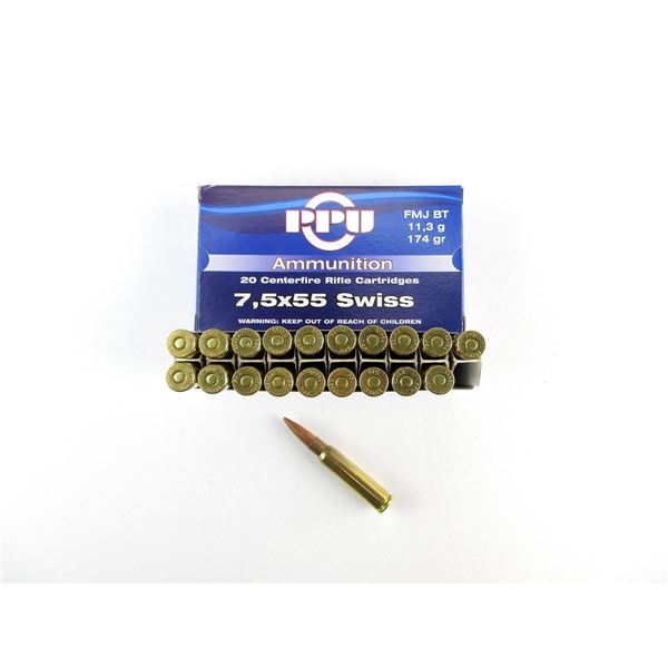 PPU 7.5X55 SWISS AMMO LOT
