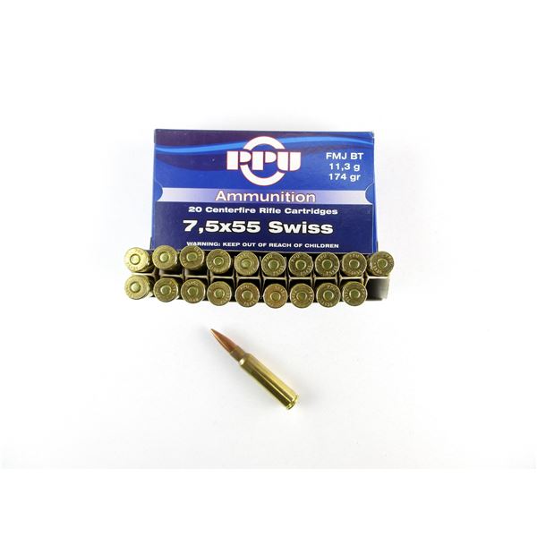 PPU 7.5X55 SWISS AMMO LOT