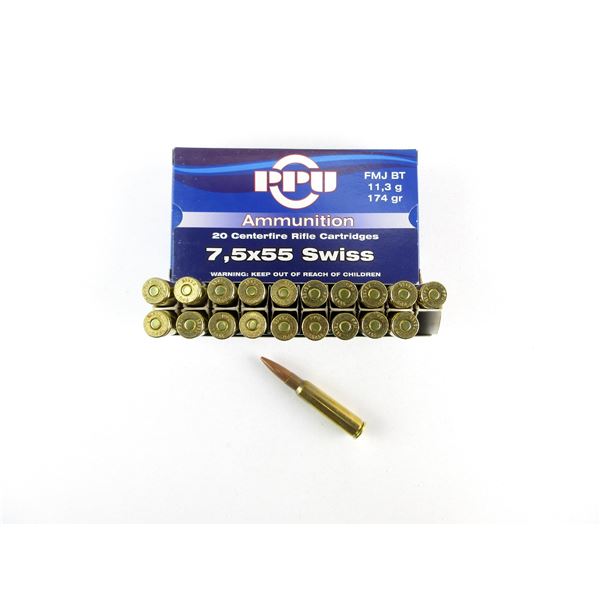 PPU 7.5X55 SWISS AMMO LOT