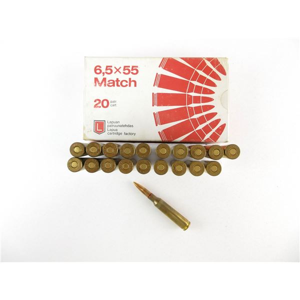 LAPUA 6.5X55MM MATCH AMMO LOT