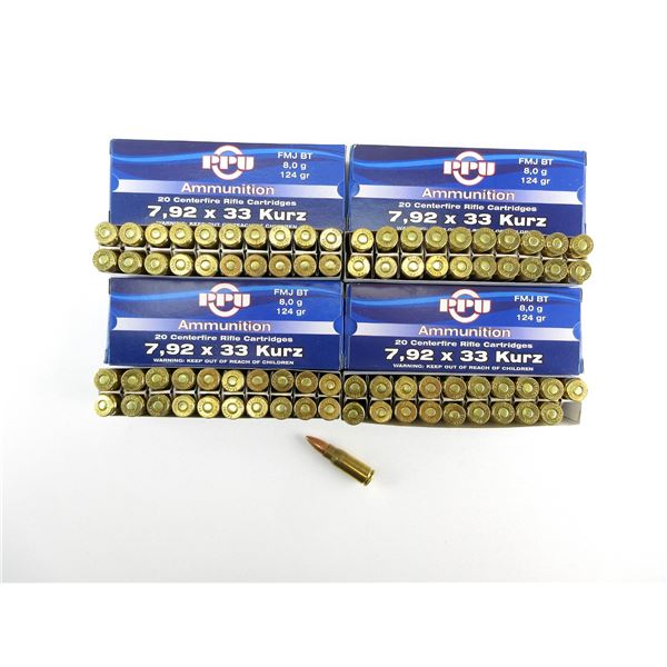 PPU 7.92X33 KURZ AMMO LOT