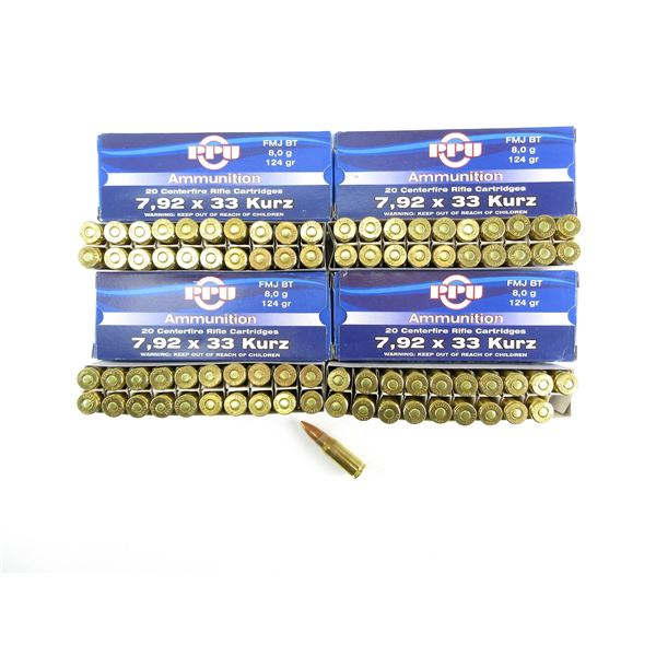 PPU 7.92X33 KURZ AMMO LOT