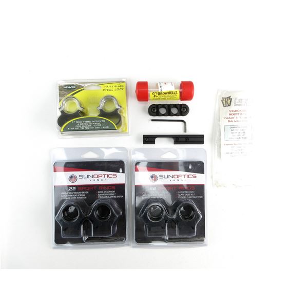 ASSORTED SCOPE RINGS AND MOUNTS LOT