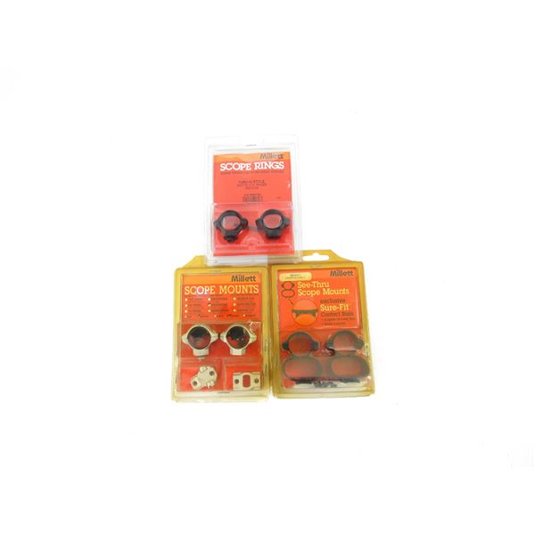 ASSORTED MILLET SCOPE RINGS LOT