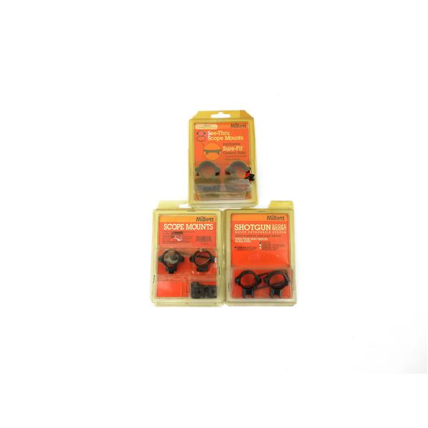 ASSORTED MILLET SCOPE RINGS LOT