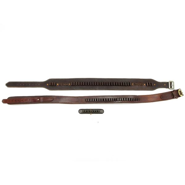 ASSORTED LEATHER AMMO BELTS LOT