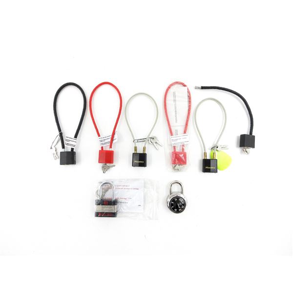 ASSORTED KEYED CABLE LOCKS LOT