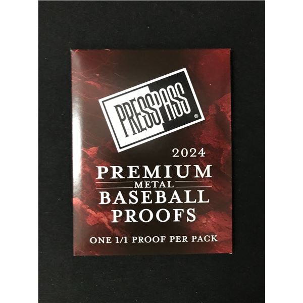 2024 PRESSPASS PREMIUM METAL BASEBALL PROOFS - ONE 1/1 PROOF PER PACK