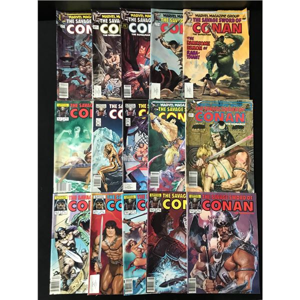 LOT OF 15 BRONZE AGE CONAN COMICS (MARVEL COMICS)