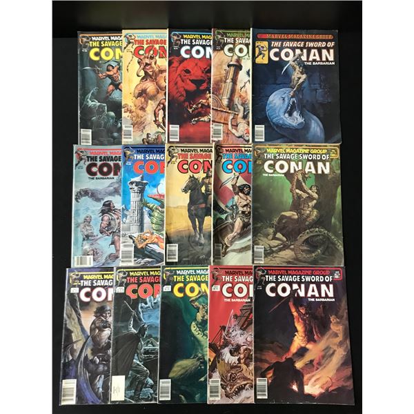 LOT OF 15 BRONZE AGE CONAN COMICS (MARVEL COMICS)
