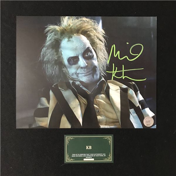 MICHAEL KEATON SIGNED  BEETLEJUICE  8X10 PHOTO (KB AUTHENTICS COA)