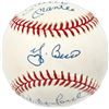 Image 2 : New York Yankees Greats Autographed Baseball With 7 Signatures Including Mickey Mantle JSA COA
