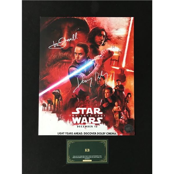 MARK HAMILL AND DAISY RIDLEY SIGNED STAR WARS 8 X 10 (KB AUTHENTICS COA)