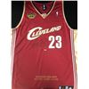 Image 1 : 2008-09 LEBRON JAMES SIGNED CLEVELAND MVP AWAY STAT JERSEY (UPPER DECK COA)