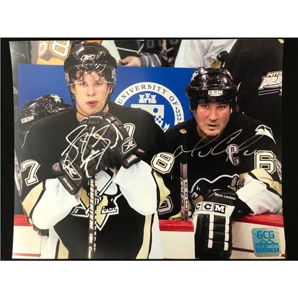 SIDNEY CROSBY AND MARIO LEMIEUX  SIGNED 8 X 10 (GCG HOLO)