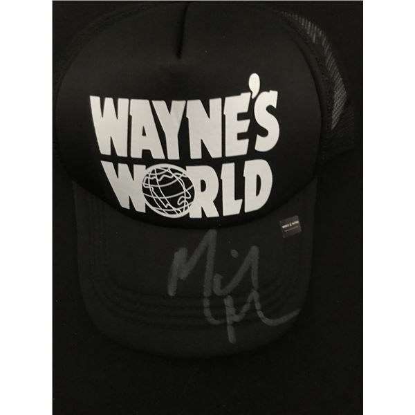 MIKE MYERS SIGNED WAYNE WORLD HAT (WORLD AUTOS COA)