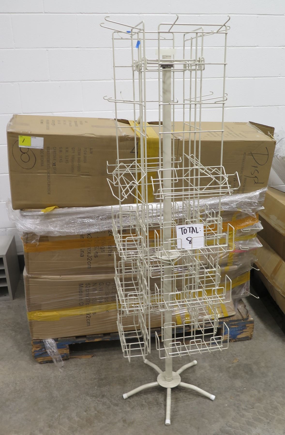 Unassembled Display Unit Qty 8 Spinning 4-Sided Metal Display Racks 83