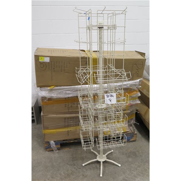 Qty 8 Spinning 4-Sided Metal Display Racks 83"H (unassembled)