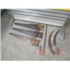 Image 2 : Metal Slat Wall Rack 49" x 56"H w/ Misc Tools: Hand & Pruning Saws, Bar Clamp, etc