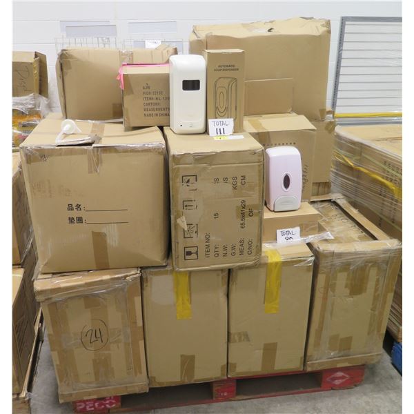 Qty 111 Manual Soap Dispensers, Automatic Soap Dispenser & 200 Hand Pumps