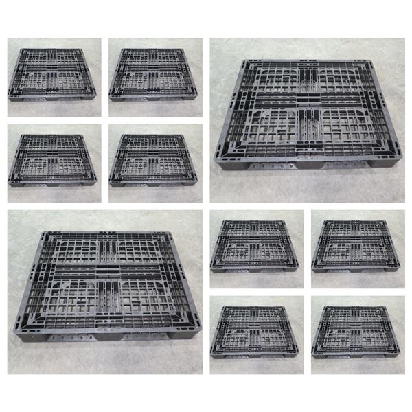 Qty 10 Black Plastic Pallets 47" x 39" x 6"H