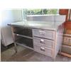 Image 2 : Metal Kitchen Prep Table w/ 3 Underdrawers 48" x 28" x 36"H