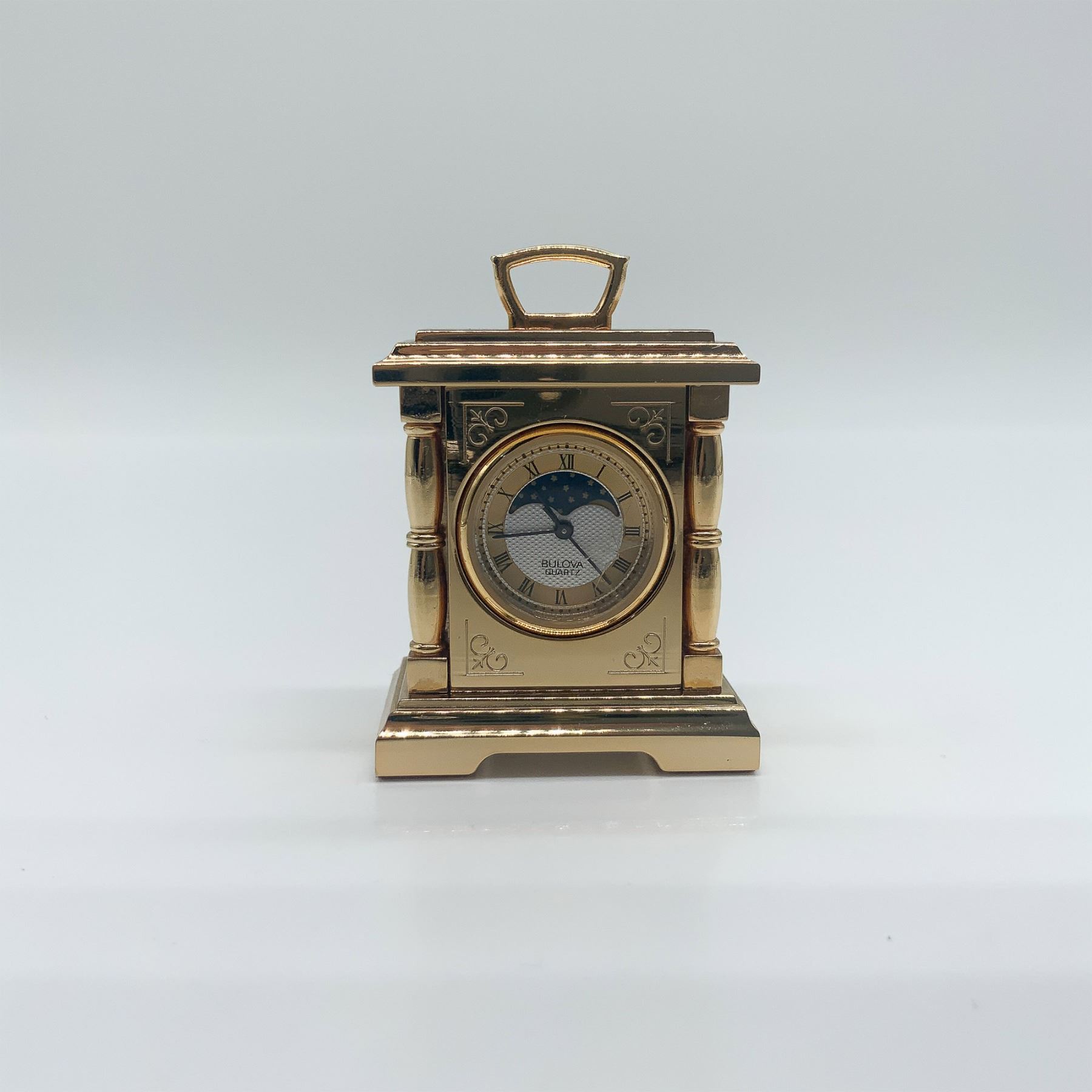 Bulova Miniature Carriage Clock, Gold-Tone, in Box