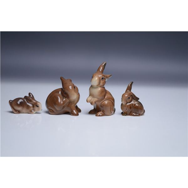 4pc Beswick Porcelain Bunny Figurines