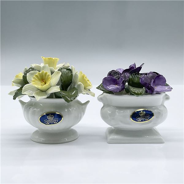 2pc Aynsley Figurines, April Daffodil and November Violet