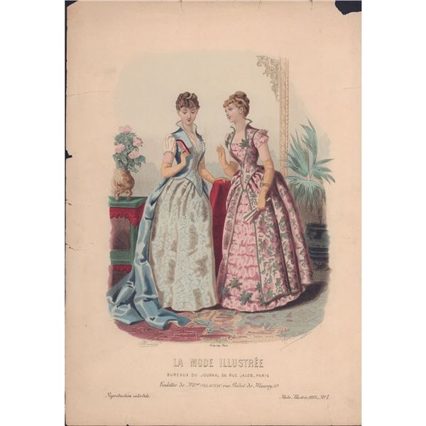 20pc French Fashion Magazine Engravings, La Mode Illustree