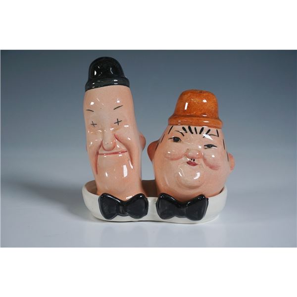 3pc Beswick England Laurel and Hardy Salt and Pepper Shakers