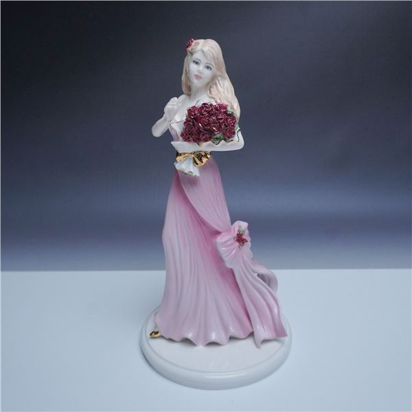 Coalport Figurine, Language of Flowers, I Love You Red Roses