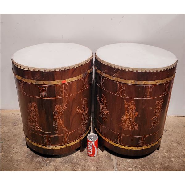 VTG 1950's Asian Wood Drum