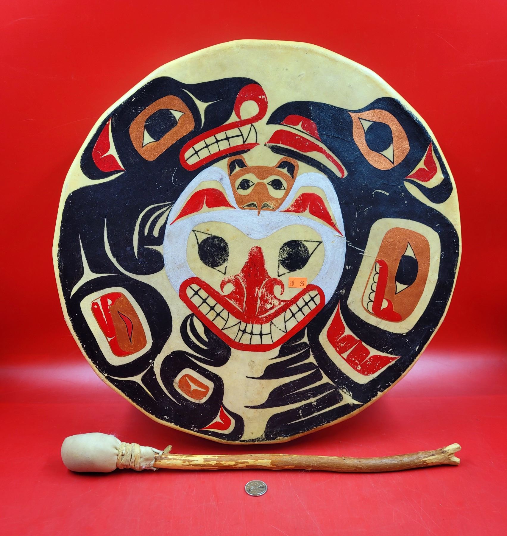 First Nations Instrument Craft VTG First Nations Hand Drum
