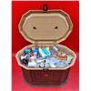 Image 2 : Wooden Storage Box Full Of Sewing Thread & Other