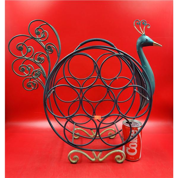 Green Iron Turkey Wine Rack / Bottle Holder