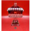 Image 1 : Ruby Flash Glass Lidded Candy Dish